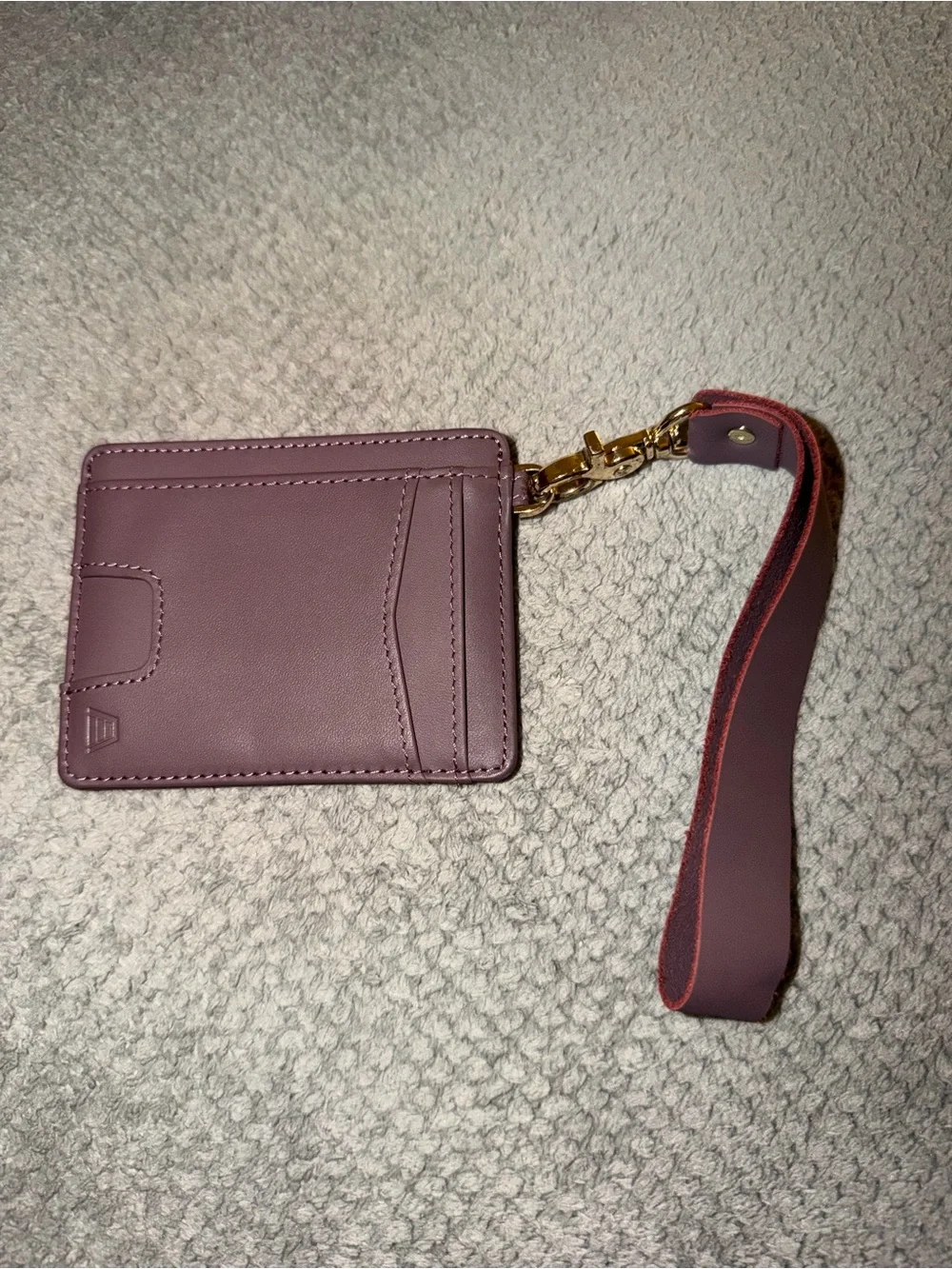 Andar Denner Plum Leather Card Holder Wristlet